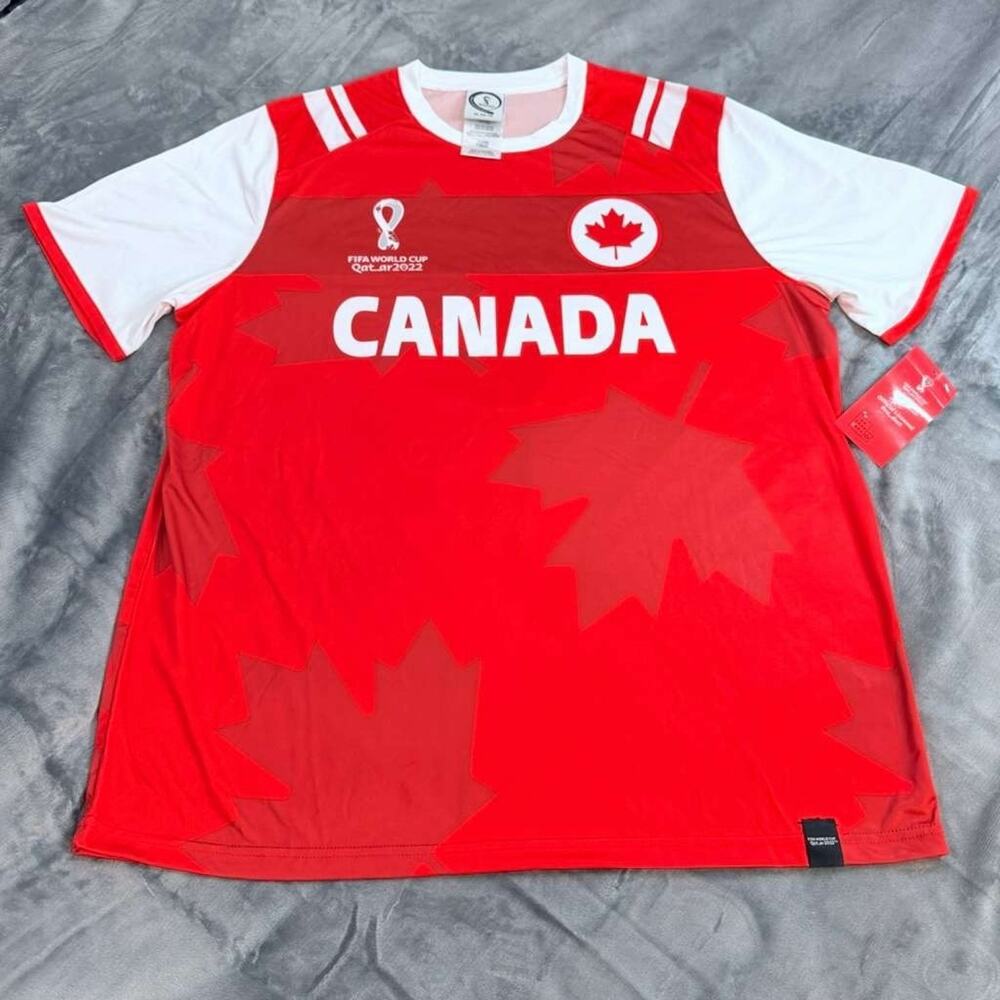 NWT Bundle 2 Canada FIFA World Cup Qatar 2022 Jersey Red Maple Leaf Sz XL - Picture 2 of 16